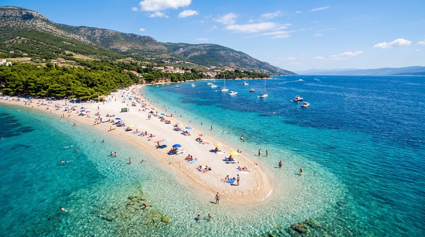 Beautiful beach in Croatia, crystal clear water